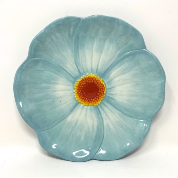 Cindy Crawford Figural Canape Appetizer Plates Flora Stoneware  6'' Colorful (5) - Picture 4 of 8